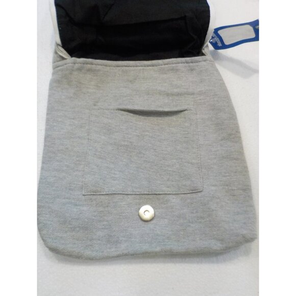 NWT Brooklyn Nets NBA Crossbody Light Gray Fleece Purse Snap Closure 10" x 11.5" - Picture 3 of 4